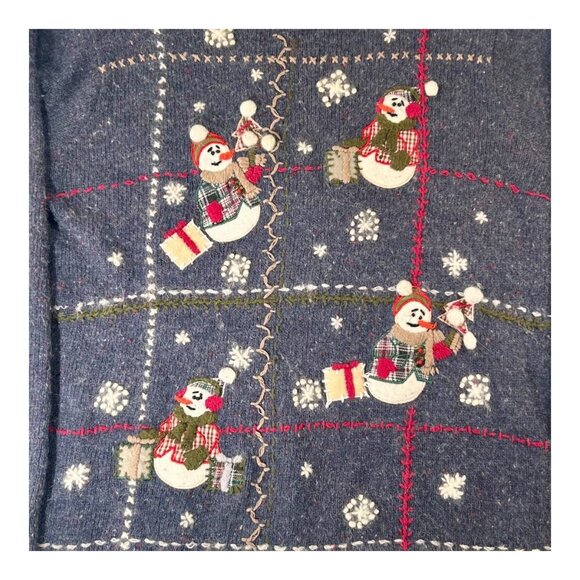 Vintage Festive Nutcracker Snowman Christmas Sweater M – Ugly Sweater Party - Picture 5 of 6